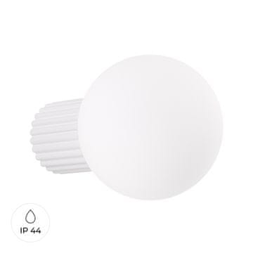 shumee Moderna bela stenska svetilka z žlebljenim steklenim ohišjem za kopalnico ali hodnik 1xG9 8W IP44 HALO Sollux Lighting