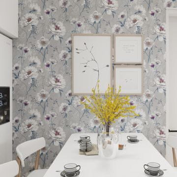 shumee Samolepilna vodoodporna tapeta 600 cm x 44,5 cm s cvetličnim motivom