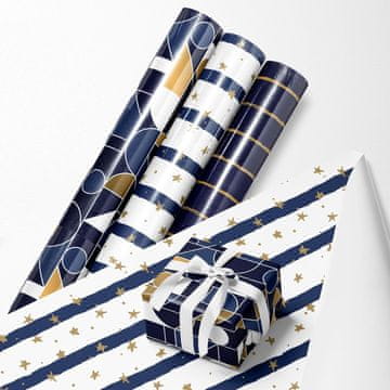 shumee Božični papir za zavijanje daril 43 x 300 cm 3 rolice