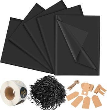 shumee Božični ovojni papir 50x35cm 100 listov črne barve