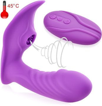shumee VIBRATOR S FUNKCIJO SESANJA IN OGREVANJA DO 45°C, SESALNI VAGINALNO-KLITORALNI MASAŽER - 71515799