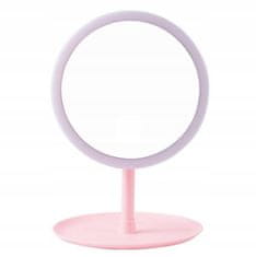 shumee ECARLA Preprosto roza stoječe kozmetično ogledalo L4R