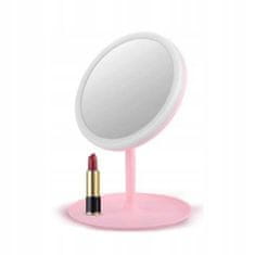 shumee ECARLA Preprosto roza stoječe kozmetično ogledalo L4R