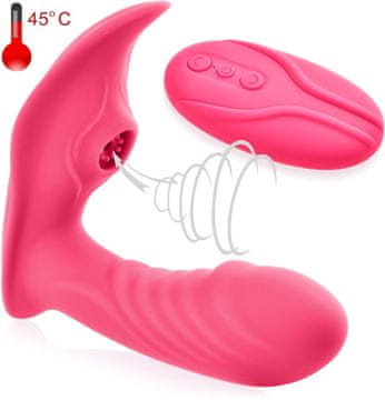 shumee VIBRATOR S FUNKCIJO SESANJA IN OGREVANJA DO 45°C, SESALNI VAGINALNO-KLITRIČNI MASAŽER - 78268677