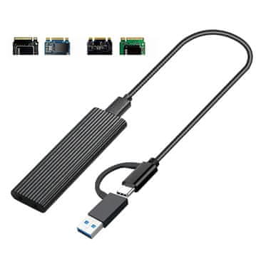 shumee Ohišje za pogon M.2 NVME PCIE USB-C 3.1, ležišče M2