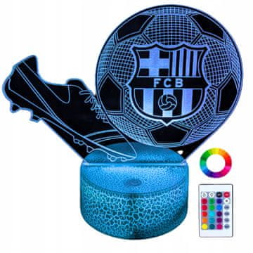 shumee Nočna namizna svetilka za otroke FC Barcelona Football Soccer 16 LED 3D + daljinski upravljalnik