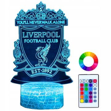 shumee Liverpool FC Anfield 16 LED 3D otroška namizna nočna svetilka + daljinski upravljalnik