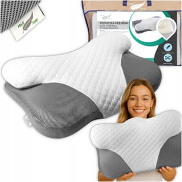 shumee ORTOPEDSKA VZGLAVNIKA Z VDROBINO ZA SPANJE NA BOKU, KONFIGURIRANA, VELIKA, MEMO