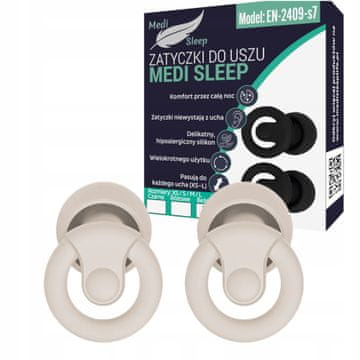 Medi Sleep Ušesni čepki Medi Sleep za spanje velikosti XS / S / M / L bež
