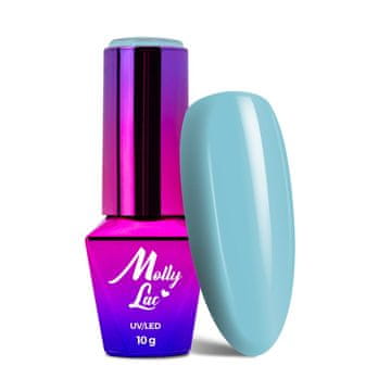 MollyLac MollyLac Fancy Fashion hibridni lak za nohte v modri barvi 10 g št. 338