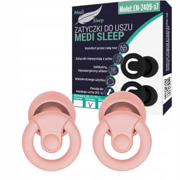 shumee Ušesni čepki Medi Sleep, velikosti XS / S / M / L, roza