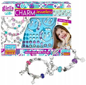 shumee KOMPLET KROGLIC IN OBESKOV ZA IZDELAVO ZAPESTNIC V OBLIKAH ČRK 115e.