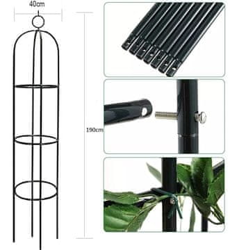 shumee VRTNA PERGOLA S STEBROM ZA CVETJE IN VRTNICE 190 CM