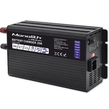 shumee Qoltec Inteligentni Monolith Polnilnik za LiFePO4 AGM GEL SLA baterije | 20A | 24V