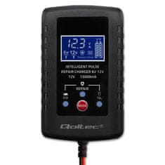 shumee Qoltec avtomatski polnilnik baterij za AGM GEL STD 6V/12V | 2A | usmernik s funkcijo popravila in LED zaslonom