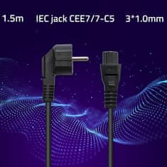 Qoltec kotni SCHUKO napajalni kabel | IEC C5 | Deteljica | 3x1,0 mm² | 1,5 m