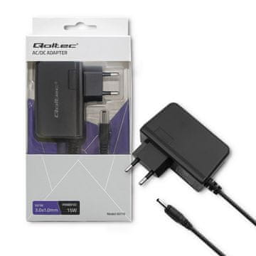 Qoltec vtični napajalnik 15W | 5V | 3A | 3,0*1,0