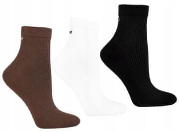 shumee Ženske 3/4 nogavice do gležnjev, nežno rebraste, vezenine, 3-delni komplet, MORAJ 35-38