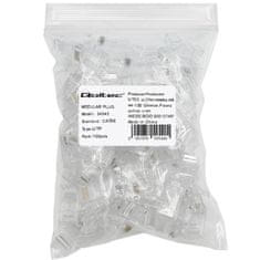 shumee Qoltec prehodni RJ45 konektor | CAT5e | UTP | prehodni | pozlačeni kontakti | 100 kosov