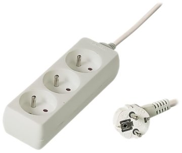 PremiumCord Podaljševalni kabel 230V 3m 6 vtičnic + stikalo, črn