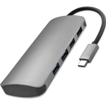 Qoltec Hub adapter USB-C 3.1 5v1 | 4x USB 3.0 | DC