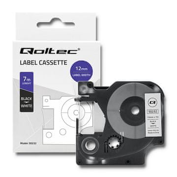 shumee Qoltec lepilni trak za DYMO D1 45013 | 12 mm x 7 m | bel/črn tisk