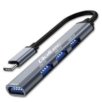 Qoltec Qoltec Hub adapter USB-C 3.1 4v1 | USB 3.0 | 3x USB 2.0