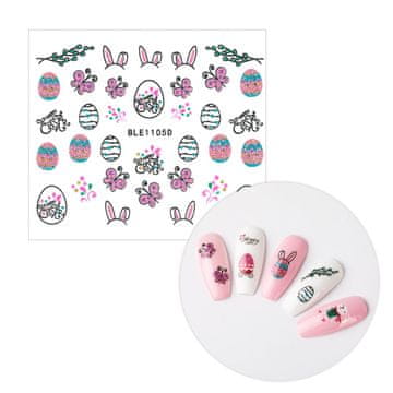 shumee 3D nalepke za nohte, samolepilne, bleščeče, velikonočne, BLE 1105D