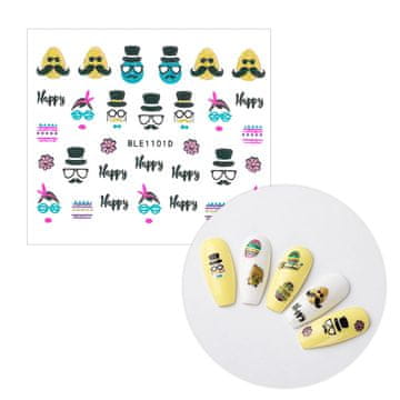 shumee 3D nalepke za nohte, samolepilne, bleščeče, velikonočne, BLE 1101D