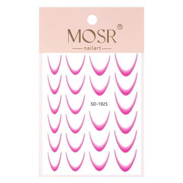 shumee Gradientne samolepilne nalepke za nohteFrenchOmbreFrench Smile Line 23 kosov temno roza SD1925