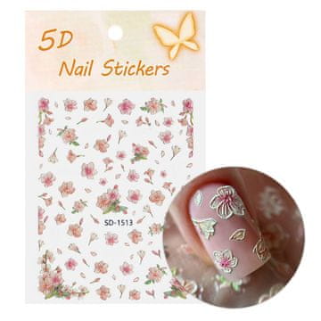 shumee 5D nalepke za nohte samolepilne rože SD1513