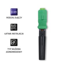 Qoltec SC/APC hitri konektor za optična vlakna | enomodni | 0,9 | komplet 10 kosov