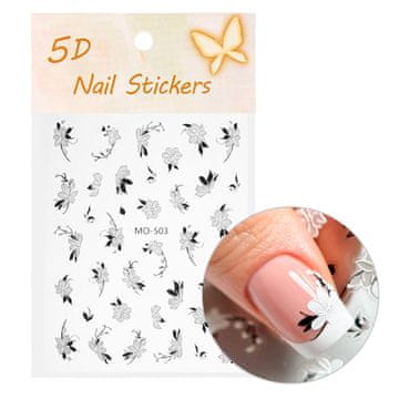 shumee 5D nalepke za nohte samolepilne rože MO503