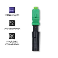 Qoltec SC/APC hitri optični konektor | enomodni | 3,0 mm