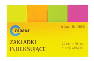 shumee Taurus indeksni zavihek 20x50mm /4 x 50 kosov/ 4 barve