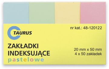 shumee Taurus indeksni zavihek 20x50mm /4 x 40 kosov/ 4 PASTELNE barve '48-120077'