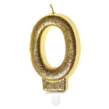 shumee Rojstnodnevna sveča, zlata z bleščicami ""0"" ANTELLA UR.SH-687-0