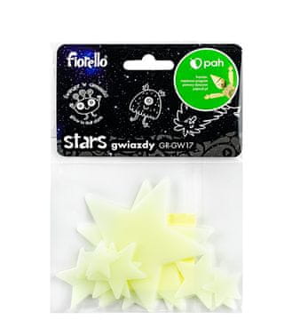 shumee Fluorescentni okraski ZVEZDE, mešanica, 12 kosov. FIORELLO GR-GW17