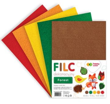 shumee Dekorativni filc 20x30cm, 1,5mm /5 listov/ Forest Happy Color HA 7120 2030-FOREST