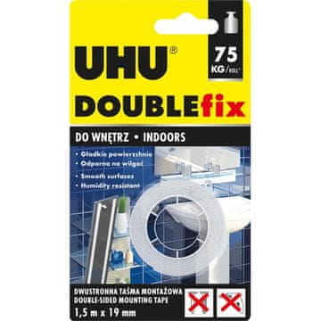 shumee Dvostranski notranji montažni trak, ekstra močan, blister UHU 19 mm x 1,5 m 44855UHU