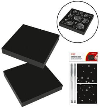 shumee Samolepilni zvezek Eagle 654BL - 2 kosa črne barve x 2 + 2 srebrna pisala.