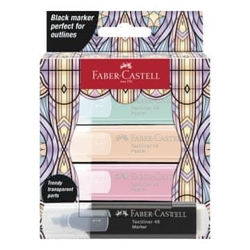 shumee Označevalnik Edition Glassy 4 barve pastelne + črne kartonske embalaže Faber-Castell 254694 FC