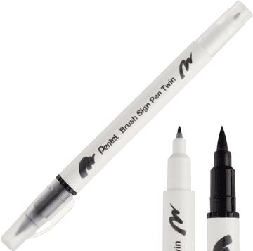 shumee Pentel čopičasti marker, dvostranski, črn, SESW30C-T101