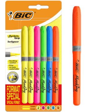 shumee BIC označevalnik Grip Special Format Mix blister 6 kosov