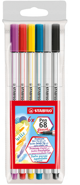 shumee Stabilo Brush Pen68 Fineliner 6 barv 568/06-11