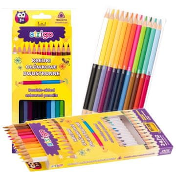 shumee Dvostranski svinčniki 12 kosov 24 barv + šilček Strigo SSC116