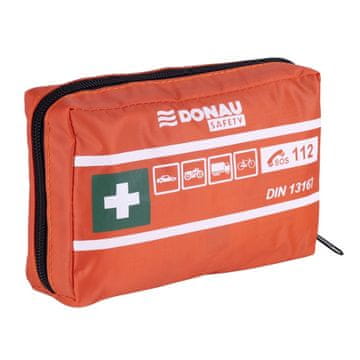 shumee Komplet prve pomoči za avto DONAU SAFETY, blago, DIN MINI, oranžen 32542211-07