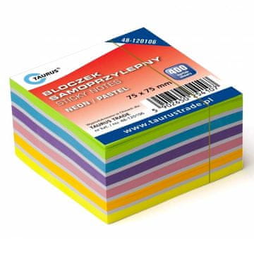 shumee Samolepilni zvezek Taurus 76x76mm /400k/ neonsko-pastelna 48-120106
