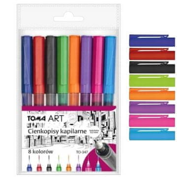 shumee Komplet 8 tankih flomastrov Toma Capillary TO-347 0,5 mm