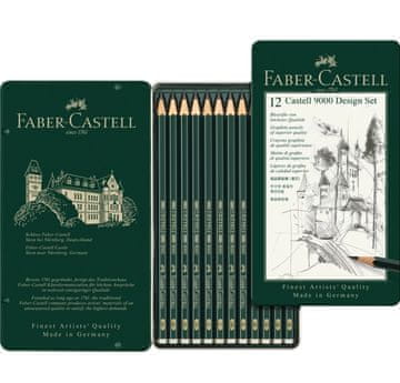 shumee Faber-Castell 9000 oblikovalski svinčnik 12 kosov kovinska embalaža 119064FC